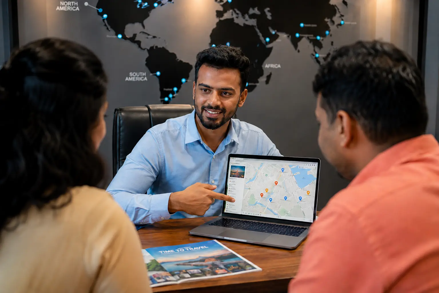 Letfly team planning a trip with travellers